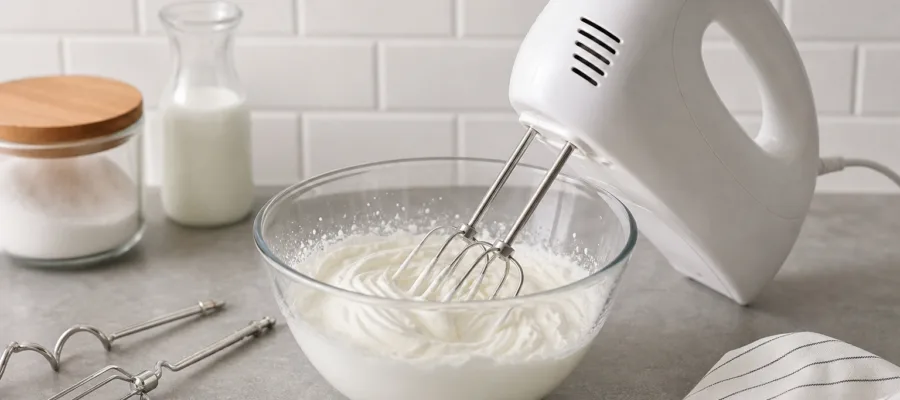 Handmixer beim Schlagen von Sahne richtig nutzen: Techniken und Einstellungen