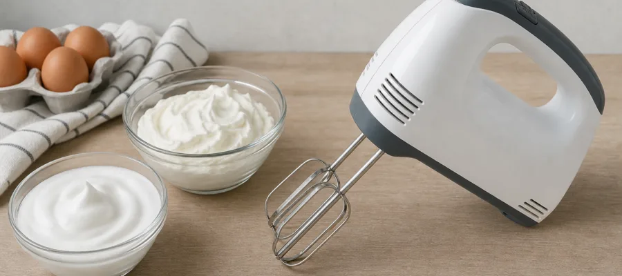 Handmixer zum Schlagen von Sahne und Eiweiss korrekt einsetzen